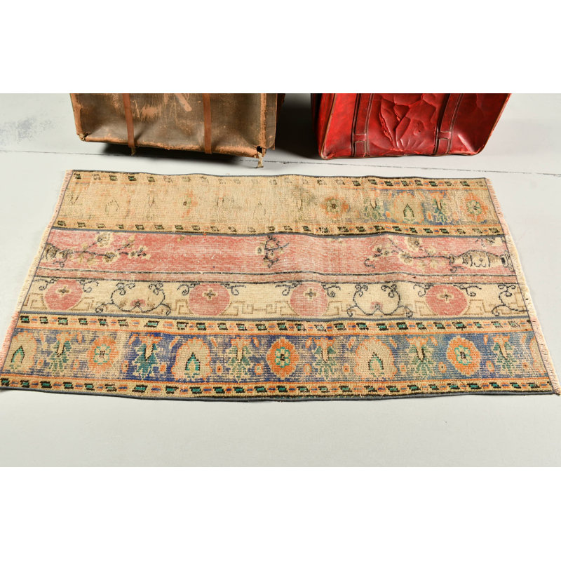 Petit tapis rouge turc tissé à la main, idéal pour suspendre au mur et comme cadeau unique