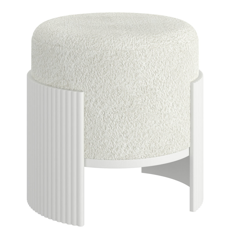 Repose-pieds rond Modern , Blanc