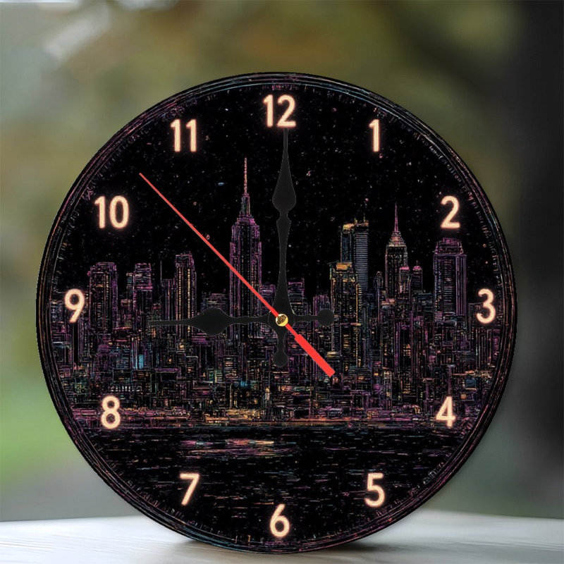 Affichage de l'horloge de ville à effet néon