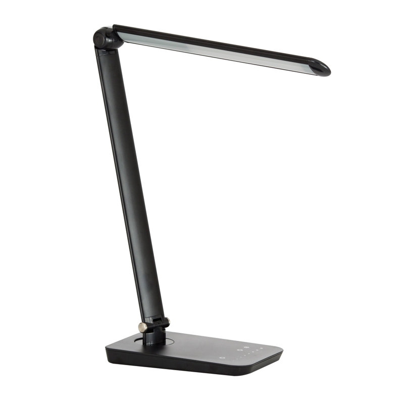 Vamp LED Flexible Neck 16.75" Table Lamp, Black
