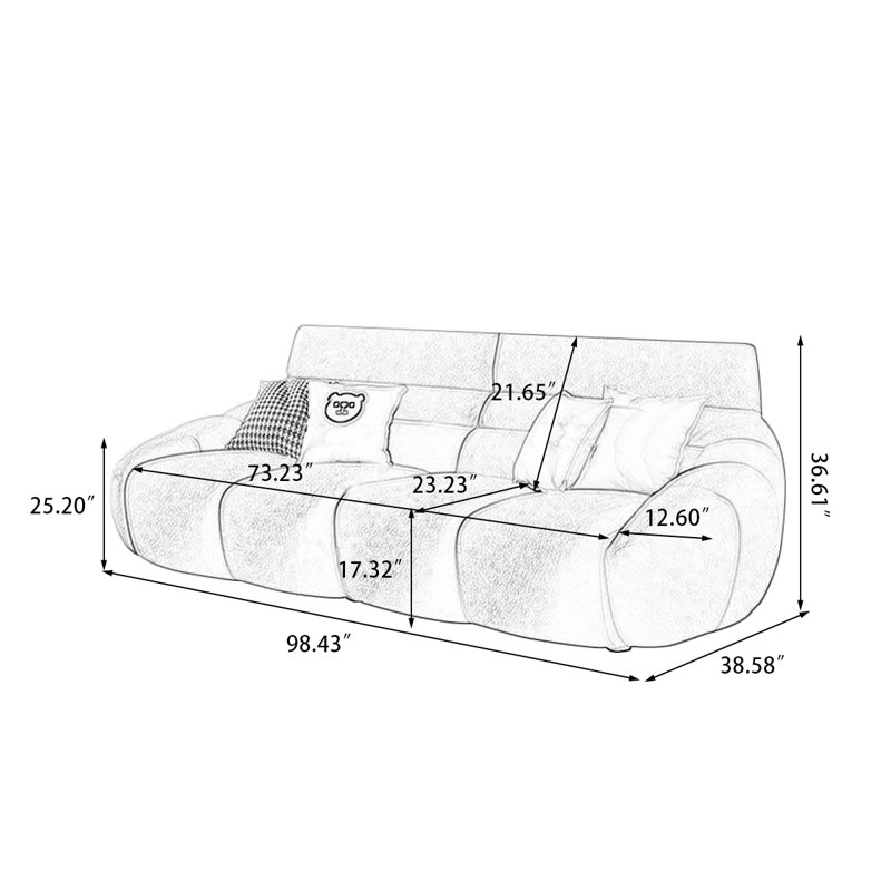 Coussin modulaire en polyester vert, 36.61" H x 98.43" W x 38.58" D, Green
