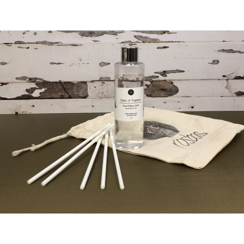 Pomegranate Cider Scented Reed Diffuser Refill Set - 6 oz, 5 White Sticks, Long-Lasting Home Fragrance, White