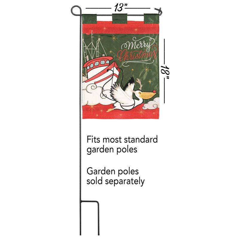 Drapeau de jardin en polyester pour crevette, 18 x 13