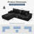 2-Piece 113" L Shaped Compression Couch, Corduroy Modular Sectional Sofa With Ottoman Living Room Set-1153974581