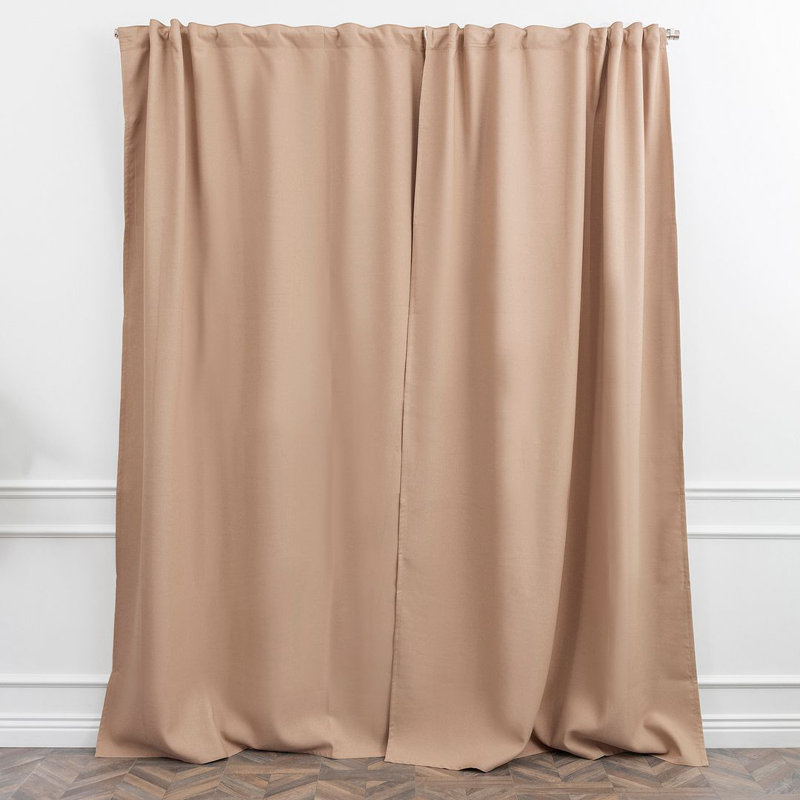 LAXTON Room Darkening Extra Long & Extra Wide Decorative Curtain, Cognac, 52" W x 180" L