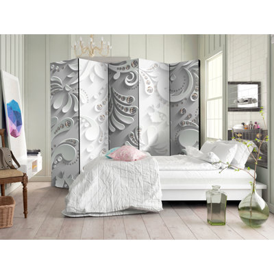 225cm W x 172cm H 5 - Panel Wood Folding Room Divider