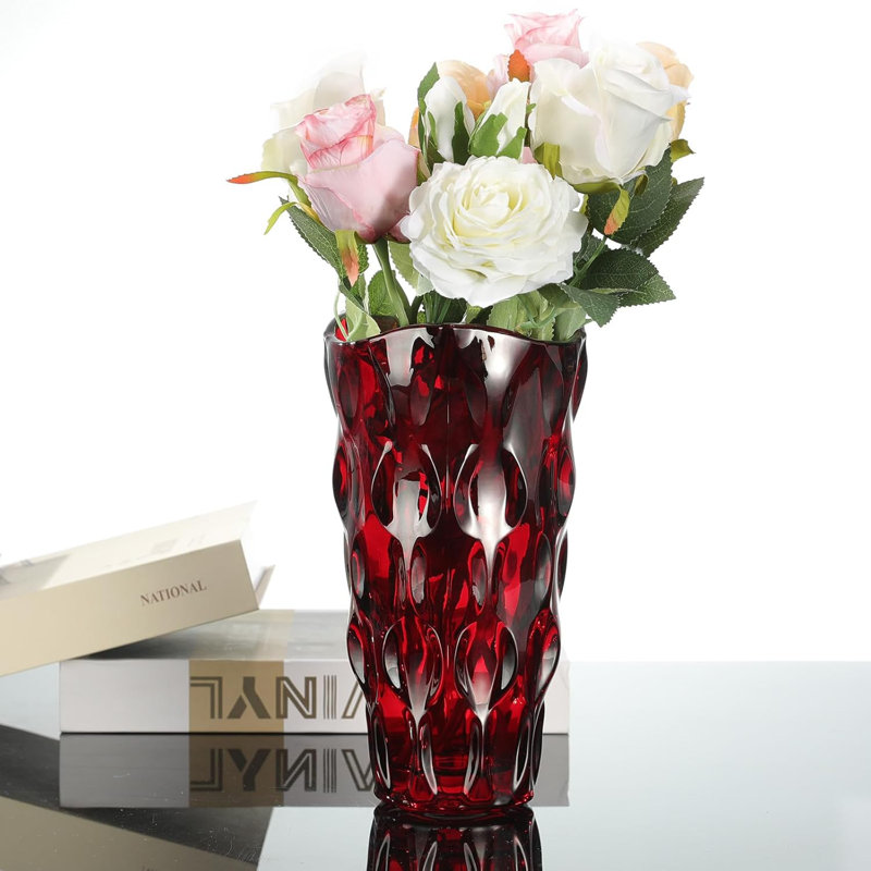 Glass Table Vase, Red