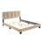 Queen Bedroom Bed In Brown Velvet, Solid Wood Frame, Adjustable Velvet Bed, Headboard Piece-517770224-517770226