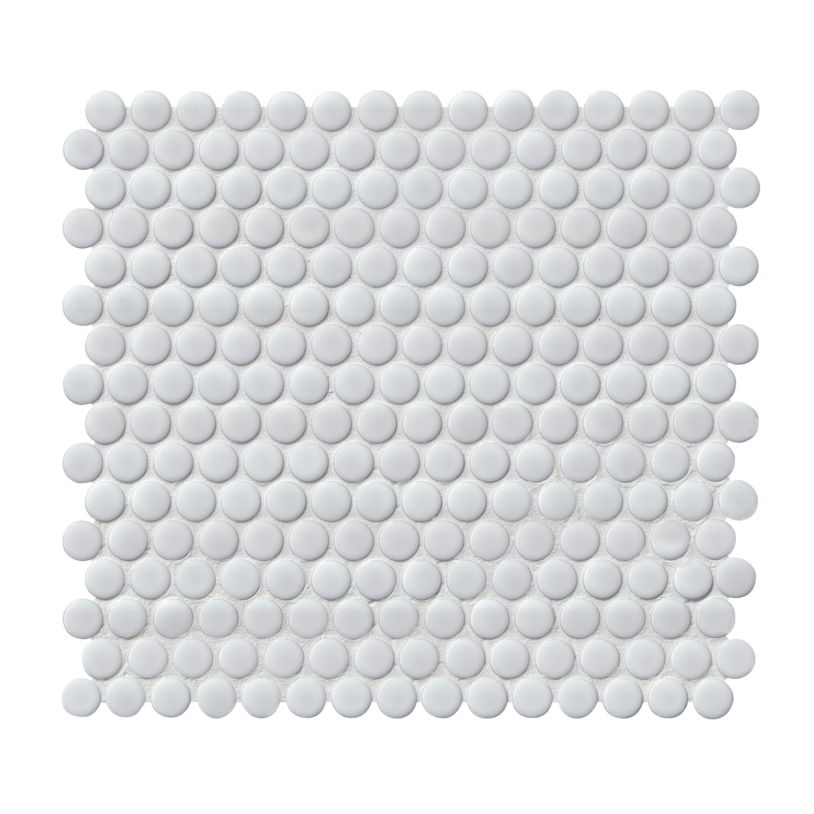 12" x 13" Porcelain Mosaic Tile, Glossy Silica White