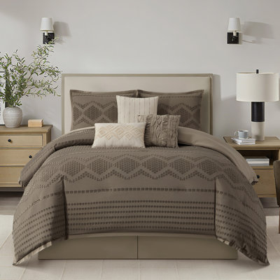 Ensemble d'édredon jacquard géométrique 7 pièces Whki