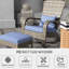 Chaise de jardin et design classique - mobilier gris avec chaise d'extérieur. Conception confortable, grand siège, toutes saisons, pour terrasse, porche, cour avant, jardin