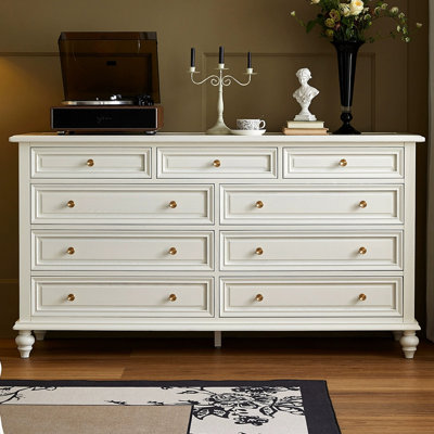 White Solid Wood Accent Cabinet