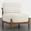 Chaise d'appoint en bois massif au design intemporel et grain de bois naturel-686156287