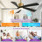 Karlena 52'' Modern Large Ceiling Fan With Led Lights And Remote Control, App, Timer, Memory (Set of 2)