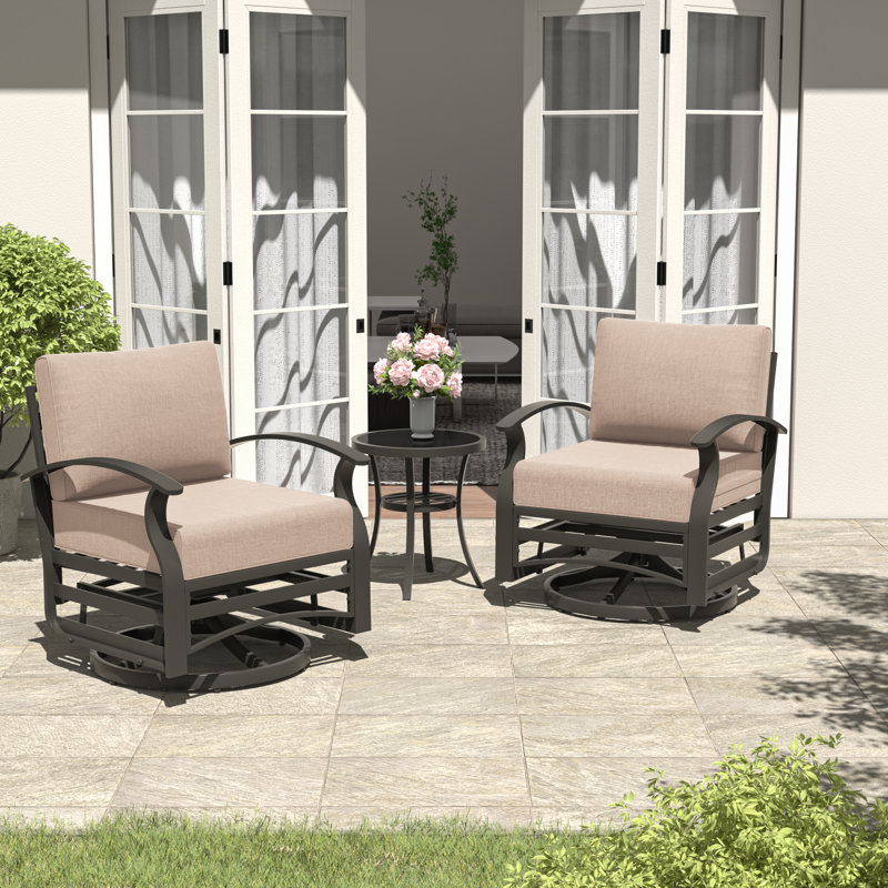 Ensemble de chaises pivotantes 28 po pour l'extérieur, Tanné