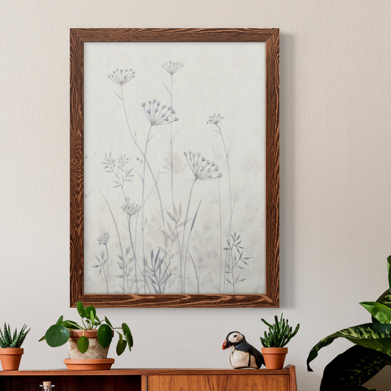 Neutre Queen Anne's Lace I, toile encadrée de qualité supérieure - prête à être accrochée, H 23 po x l 32 po x P 1 po, Érable