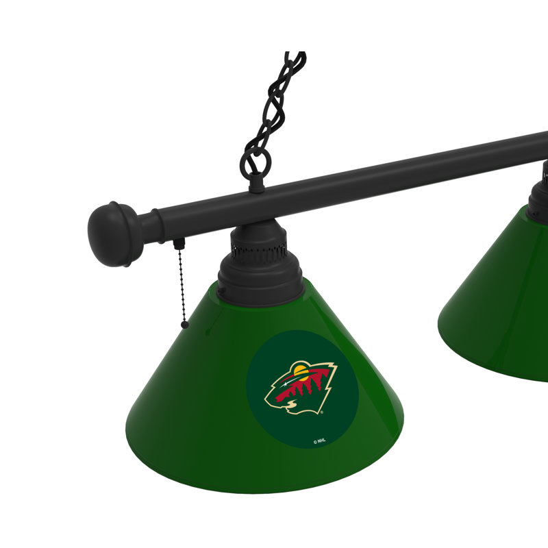 3 - Light Pool Table Lights Pendant, Black, Minnesota Wild