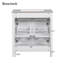 Meuble-lavabo de 30 pouces avec lavabo en céramique, armoire de salle de bain simple blanche moderne avec 2 portes et une tablette, portes à fermeture en douceur-114864618
