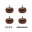 Solid Hardwood Round Bun Foot 4 Pack with 4 Free Insert Nuts and Drill Bit-96904817-123190198