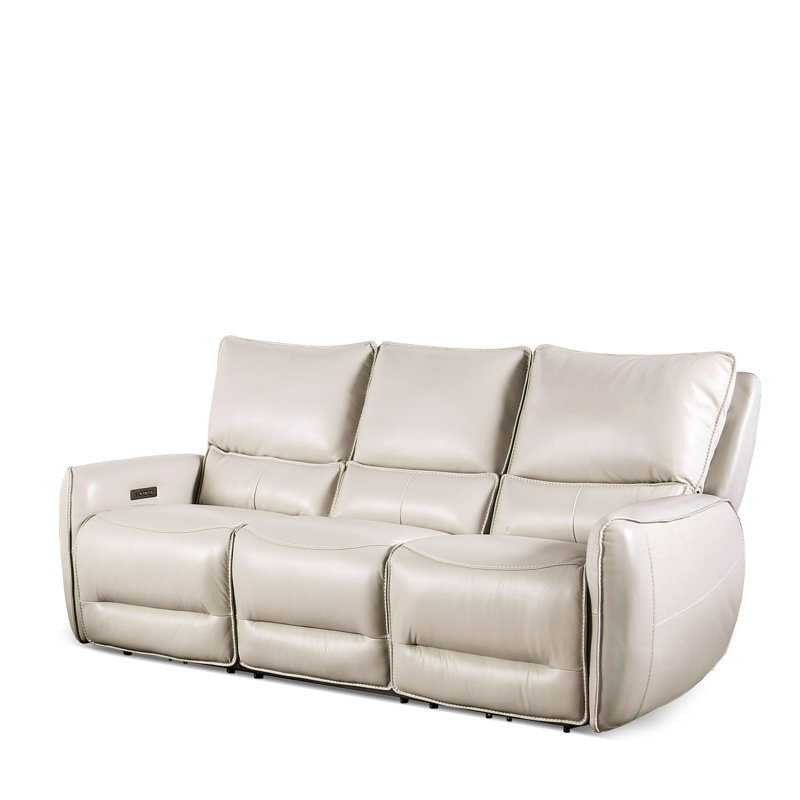 Chelo 85'' Faux Leather Power Reclining Sofa, Beige