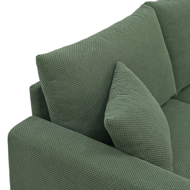 Canapé deux places avec tissu texturé, Dark Green