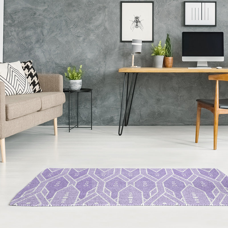 Tapis de zone polymauve à motif treillis, Rectangle 2 pi x 3 pi
