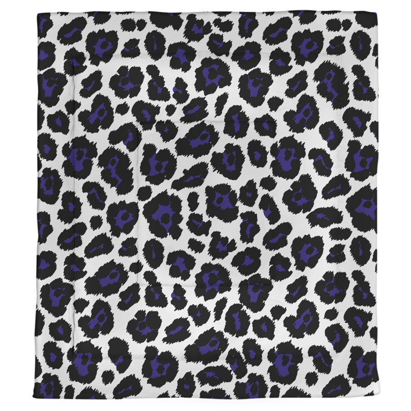 Polyester Animal Print Comforter, Twin XL Comforter, Purple/Black