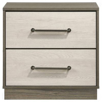 Table de chevet 2 tiroirs Grey Oak