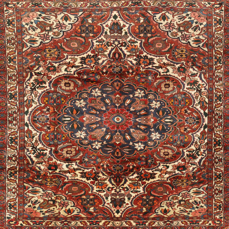 Tapis oriental orange, Carré 4 pi