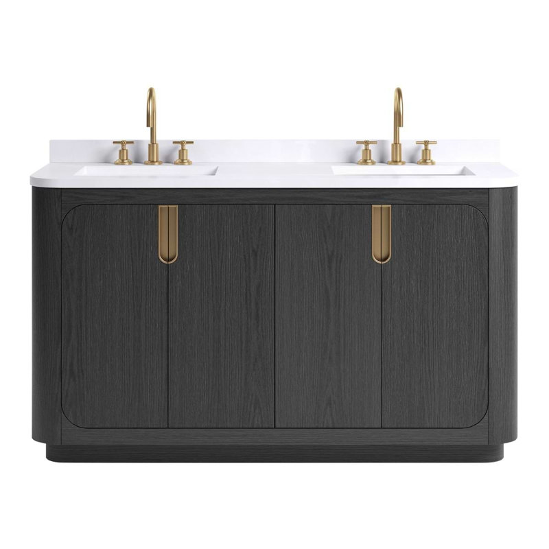 Corbin 30" Freestanding Single Bathroom Vanity with Carrara Marble Top, 2, 60" W, White Quartz