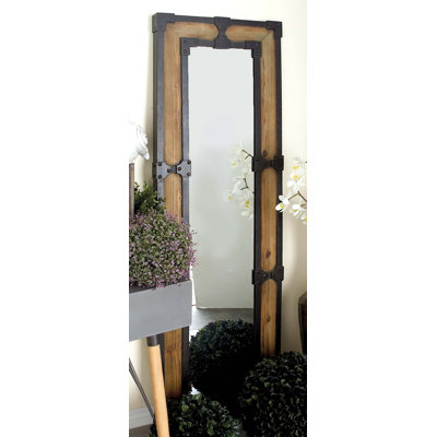 Miroir brun en bois Markeyia