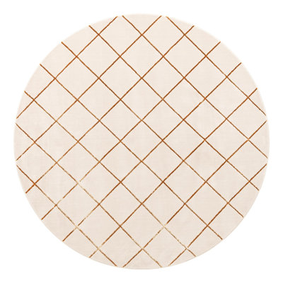 Latitude Run® Checks Nikica Rug White and Gold