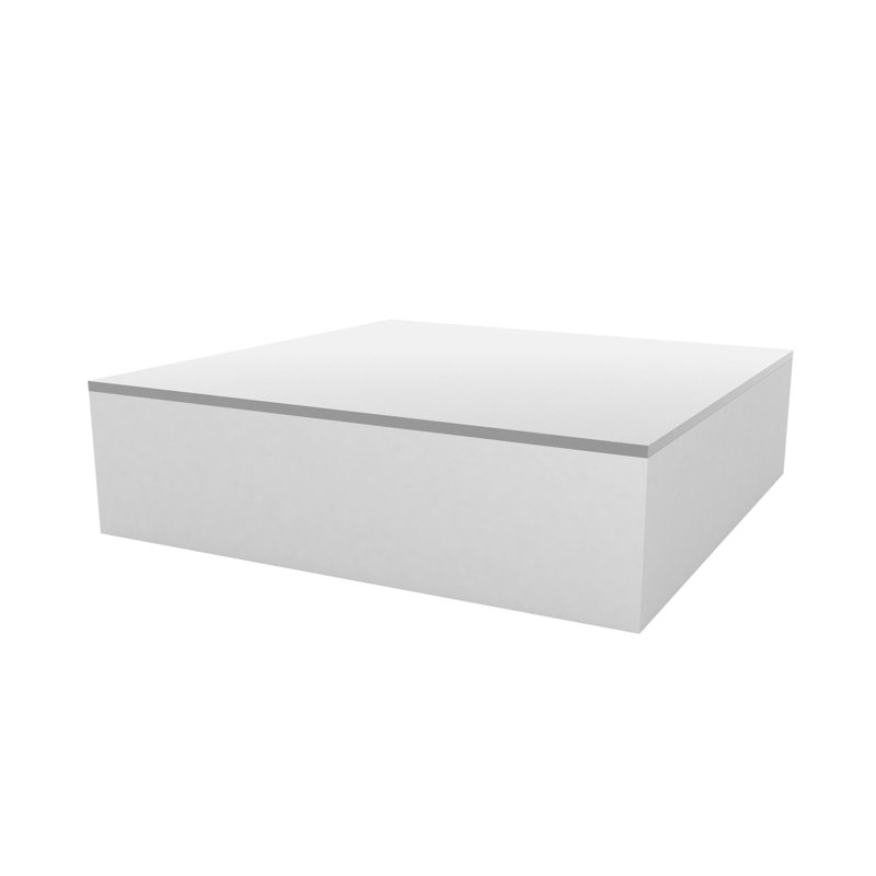 Jut Plastic Coffee Table, White, 47.25" W x 47.25" L x 12.5" H
