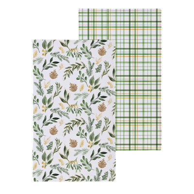 Serviette de cuisine épinette et pin double face à séchage rapide et tissage gaufré