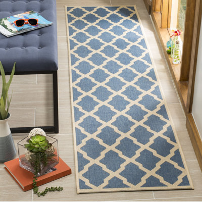 Tapis Linden 122 en bleu / crème