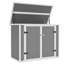 Horizontal Outdoor Storage Shed with Ramp & Hydraulic Lid, Lockable Waterproof Storage Cabinet for Trash Cans, Tools & Firewood