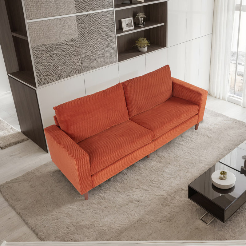Canapé en velours côtelé Corduroy - Moderne Sytle, Orange