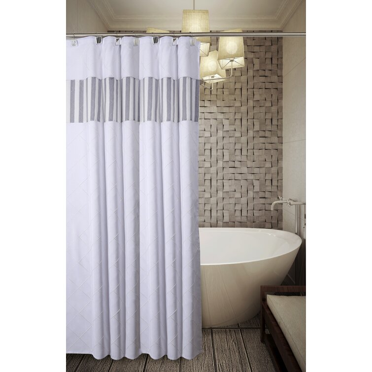 Creative Scents White Shower Curtain Hooks - Set of 12 Shower Curtain Rings  for Bathroom Shower Curtain Rod - Decorative Shower Hooks for Shower