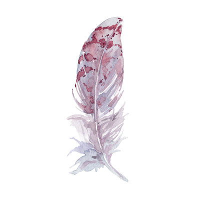 «Watercolor Feather Pink Mauve» par Langley Street, impression sur toile avec quincaillerie de fixation