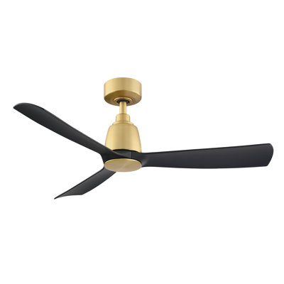 Fanimation Kute Indoor/outdoor Smart Ceiling Fan With Remote Control In Satin Brass