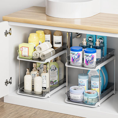 2-Pack 2-Tier Bathroom Under Sink Organizers