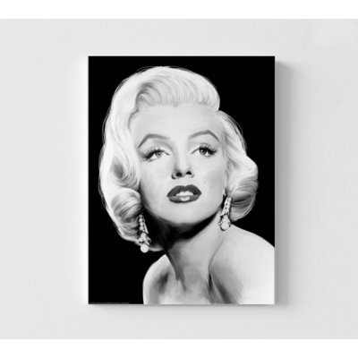Black And White Classic Hollywood Marilyn Monroe Celebrity Picture Print, Hollywood Themed Bar Wall Art Poster Print Idea