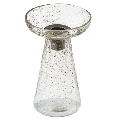 Leon Glass Taper Candle Holder Small Clear Everyday