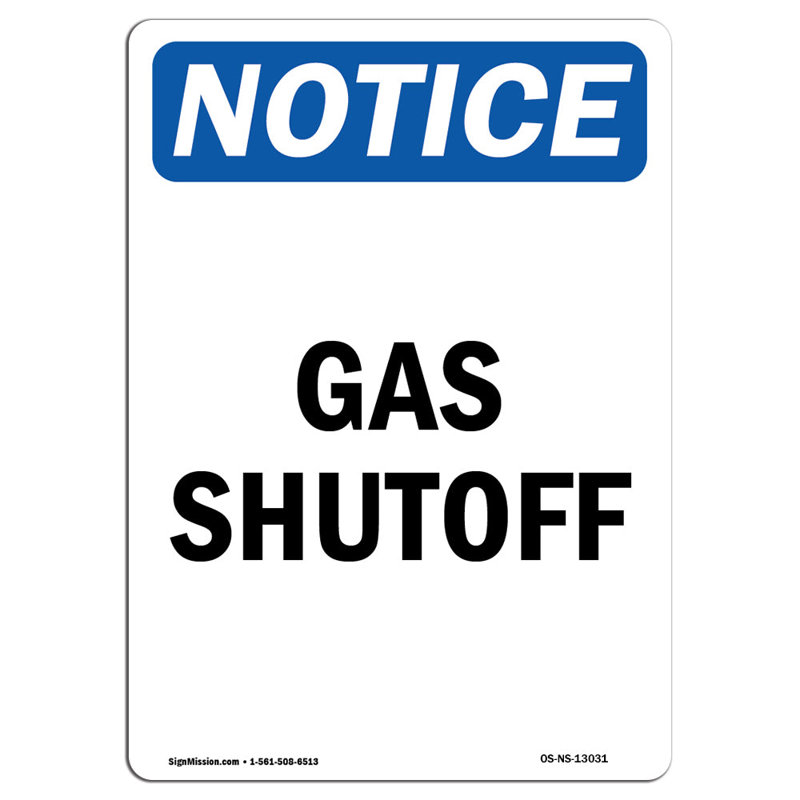 Panneau d'arrêt de gaz