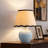 12.9" Ceramic Table Lamp with Adjustable Rattan Scallop Shade, Includes G45 Bulb-103658017