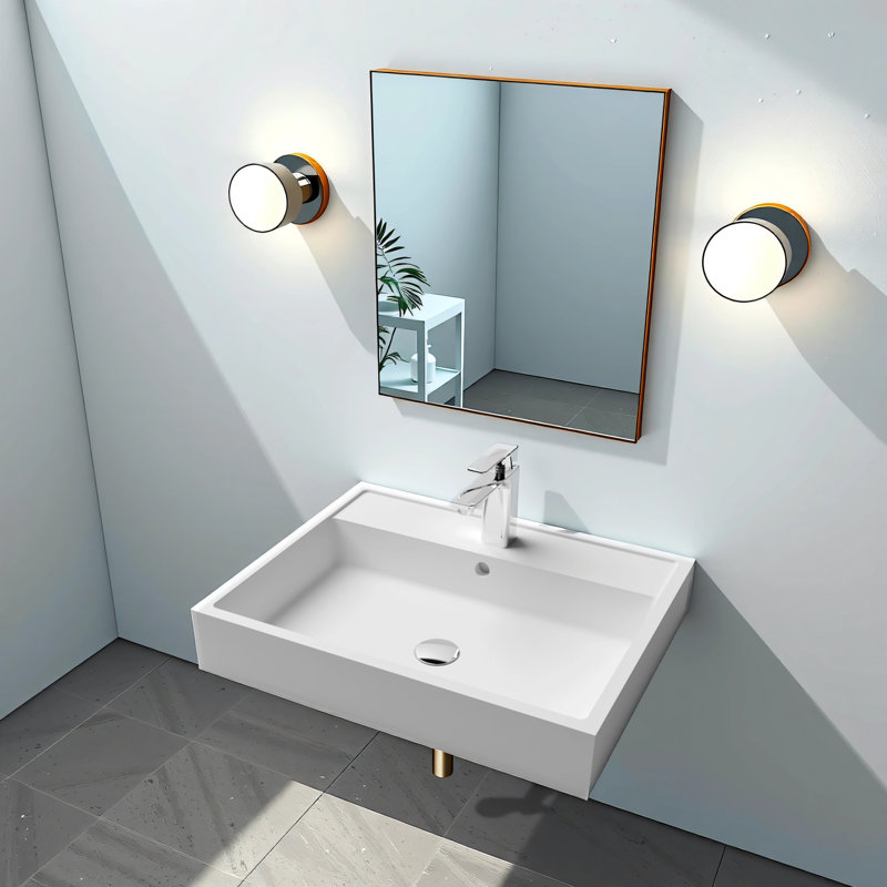 Countertop Basin Stone Resin Bathroom Sink Square