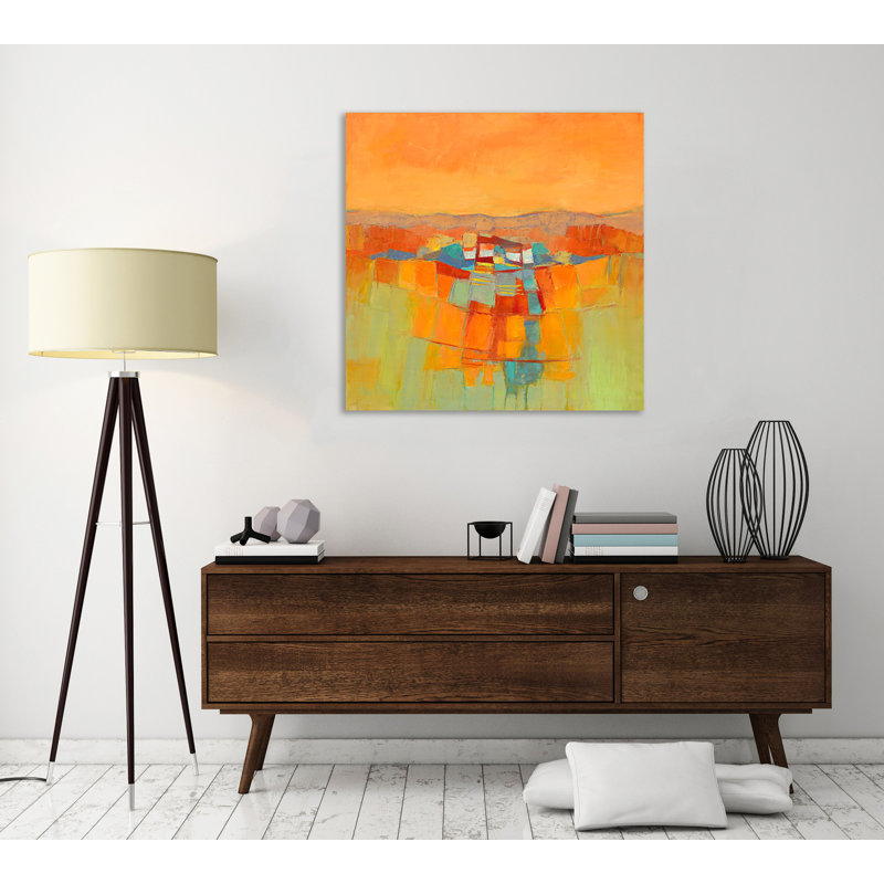 " Le Hameau " by Régine Pivier-Attolini, 12" H x 12" W x 1.5" D
