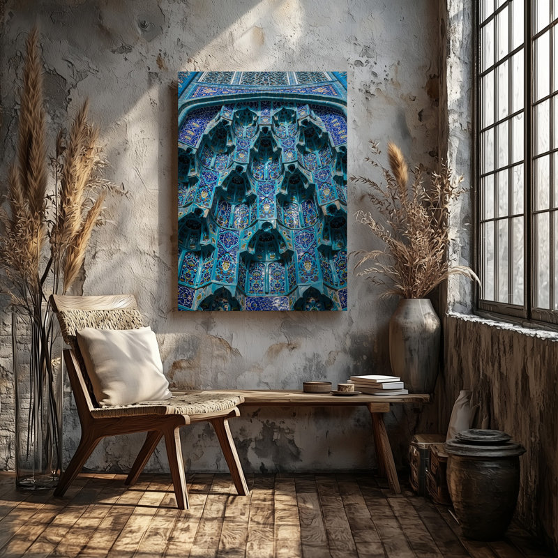 Toile, art mural mosaïque en mosaïque turque, H 14 po x l 11 po