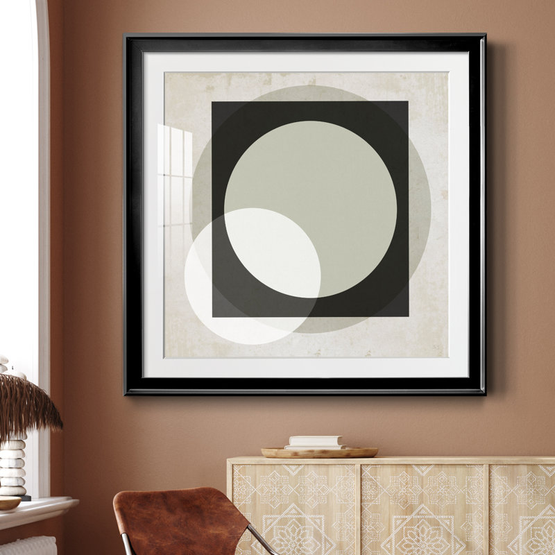 Chant du printemps, soirée dorée - peinture encadrée, Cadre noir, H 26,5 po x l 26,5 po x P 1,5 po