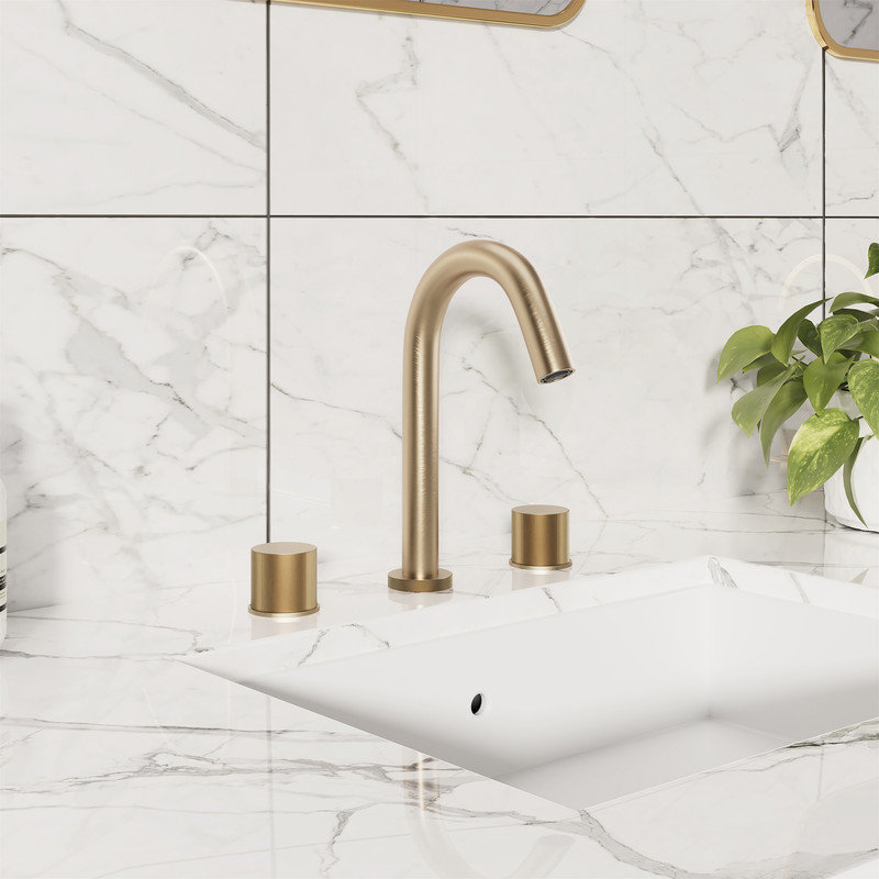 Casainc Widespread 2-handle Bathroom Faucet, Brushed Gold